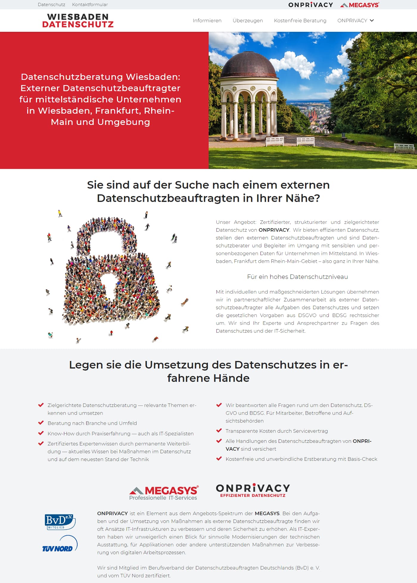 Wiesbaden Datenschutz Webseite Screenshot - Webentwicklung